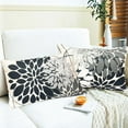 thumbnail image 2 of Decorative Throw Pillow Covers Set of 2 Grey Black Pillow Covers 12x20 inch Throw Pillow Cases Linen Square Pillow Case,Farmhouse Outdoor Modern Floral Pillow Cover for Couch Sofa Living room, 2 of 6