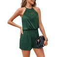 thumbnail image 4 of Summer Sleeveless Lace Patchwork Women Halter Jumpsuit Romper, 4 of 5