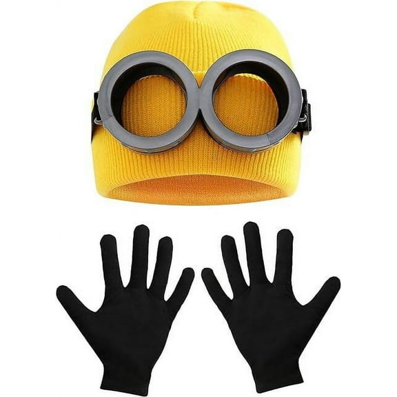 Halloween Costume Accessories for Adult and Kids - Goggles Glasses/Yellow Hat/Gloves for Men Women Cosplay Party Set