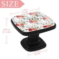 thumbnail image 4 of 4 Pcs Square Cabinet Handle Cupboard Knob Drawer Pulls Handle Red Pink Rose Floral Drawer Knobs with Screws Furniture Decoration, 4 of 7