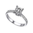 thumbnail image 3 of Forever One Moissanite Engagement Ring with Diamonds in 14K White Gold, 5.5MM D-F VS (1.12 CT DEW), 3 of 3