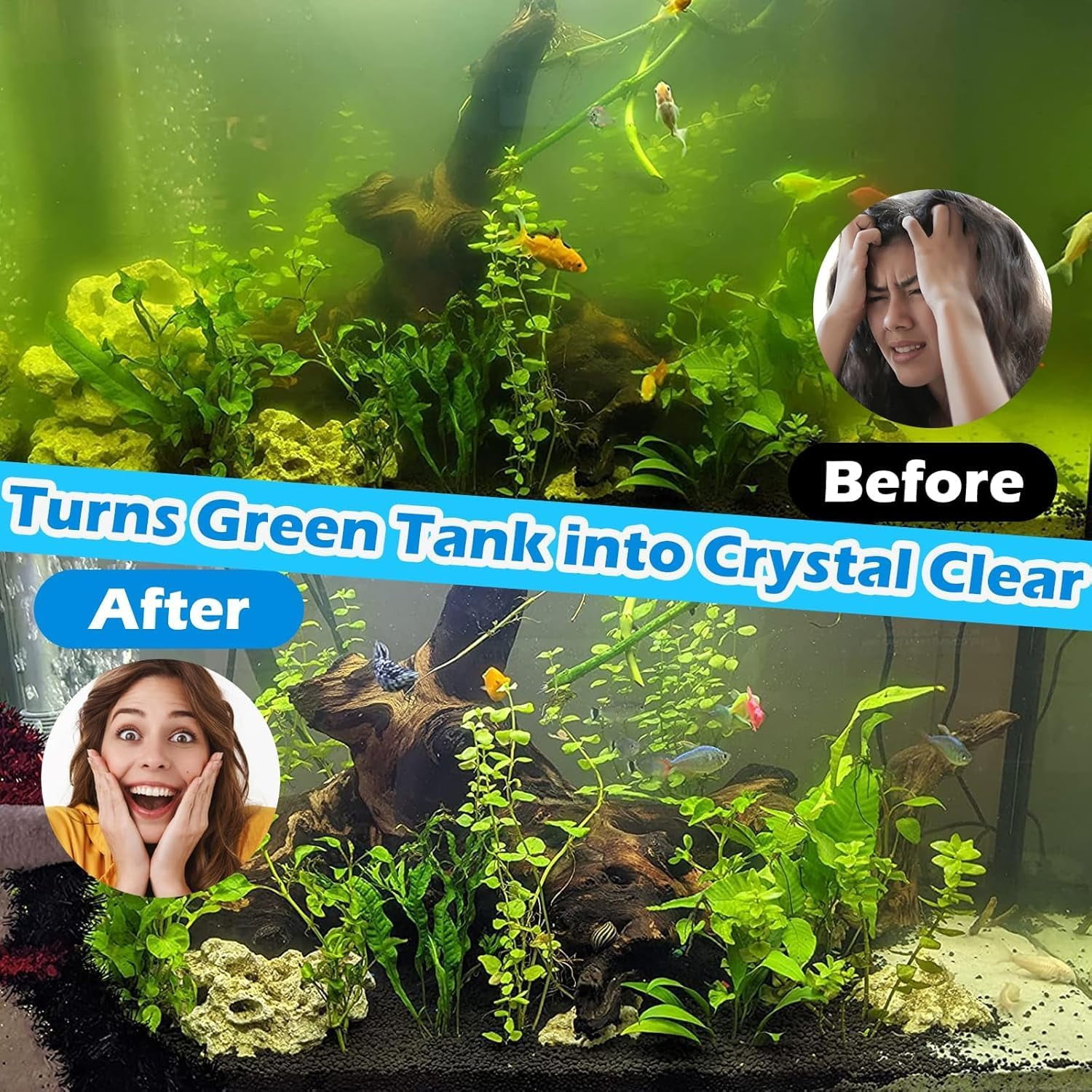 Submersible Aquarium Filter for 40-150 Gallon Tank, 400GPH UV Green Clean Canister Pump for Pond Turtle Saltwater Freshwater