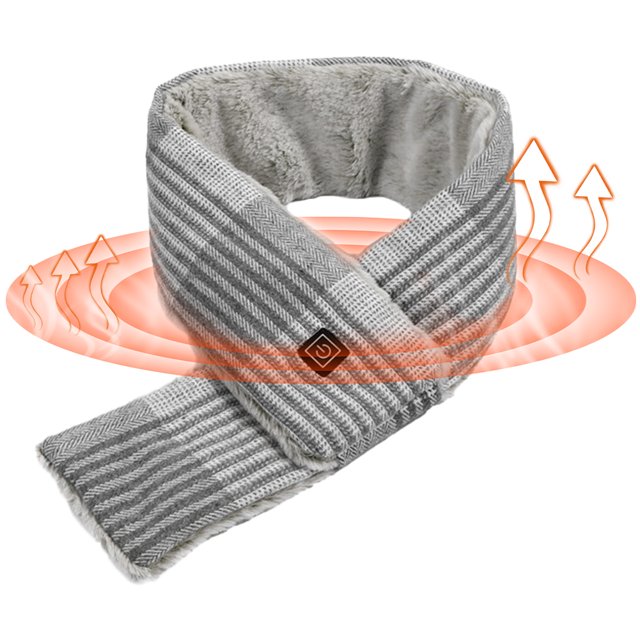 FLhrweasw Bufanda Térmica Eléctrica Con Carga USB 3 Niveles Calefacción para Hombres Y Mujeres (gris Claro)