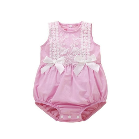 

MELDVDIB Baby Romper Newborn Infant Baby Girls Cute Tulle Bowknot Bodysuit Romper Jumpsuit Clothes Gift on Clearance