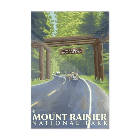 Mount Rainier, Washington - Nisqually Entrance - Lantern Press Artwork (8x12 Acrylic Wall Art Gallery