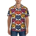 thumbnail image 5 of KLL Men's Hawaiian Shirt Short Sleeve Button Down Beach Shirts-Fox Face, 5 of 6