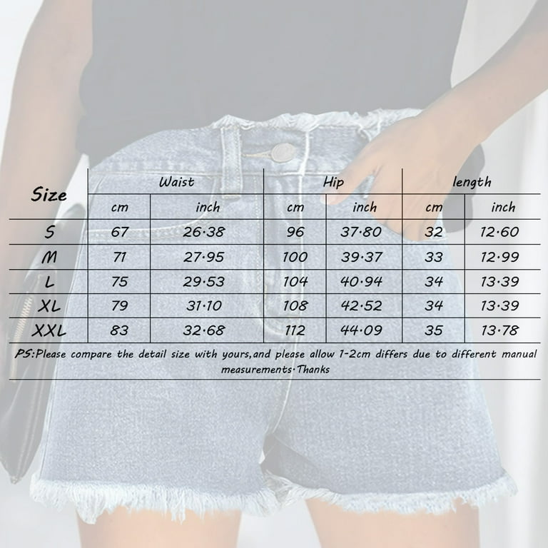 Huesdet Jeans Shorts for Womens Plus Size Ripped High Waist