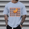 thumbnail image 1 of Ceisia Men's Tshirt Loose Fit Short Sleeve Vintage Graphic Letter Print Summer Fall Tee Tops Oversized Streetwear Light Blue L Gifts, 1 of 4