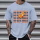 thumbnail image 1 of Ceisia Men's Tshirt Loose Fit Short Sleeve Vintage Graphic Letter Print Summer Fall Tee Tops Oversized Streetwear Light Blue L Gifts, 1 of 4