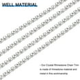 thumbnail image 3 of Unique Bargains 11 Yards Crystal Rhinestone Chain, 3mm Sew on Close Claw Chain Trim, Silver Bottom, White, 3 of 7