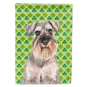 CAROLINE'S TREASURES Carolines Treasures KJ1200CHF St. Patricks Day Shamrock Schnauzer House Flag House Size multicolor