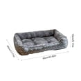 thumbnail image 3 of Sahpxhe Dog Bed, Rectangular High Bolster Warm Plush Pet Bed With Geometric Line Print For Indoor Cats And Small Medium Dogs, 3 of 5