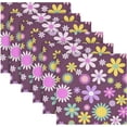 thumbnail image 6 of GZHJMY Floral Daisy Pattern Napkins Reusable Washable Cloth Napkins Set of 4, Soft Comfortable Dinner Napkins for Family Weddings Holiday Party 20 X 20 Inch Washcloths, 6 of 7