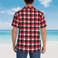 thumbnail image 5 of Hawaiian Shirt for Men, red black buffalo plaid Summer Shirts for Men, Mens Button Down Short Sleeve Shirt, 5 of 7