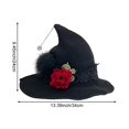 thumbnail image 4 of Wiywef Halloween Witch Hat with Rose Gothic Lace Pointed Cap for Women, 4 of 7