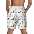 thumbnail image 2 of Lsque Mens Swim Trunks winter Snowflake Dachshund Pattern - Bathing Suit Compression Liner - Beach Swim Shorts Swimwear - (S-3XL) - Stretch Quick Dry -Small, 2 of 9