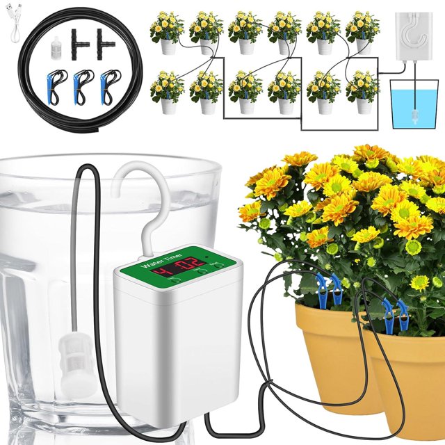 ZHAOCHENG Kits de riego automático por goteo, sistema de riego para plantas navideñas, riego automático para balcones interiores