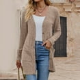 thumbnail image 2 of UngA Light Weight Cardigan Womens Cardigan Sweaters Lightweight Crew Neck Long Sleeve Outfits Fall Fashion 2025 Clothing Coffee,M, 2 of 2