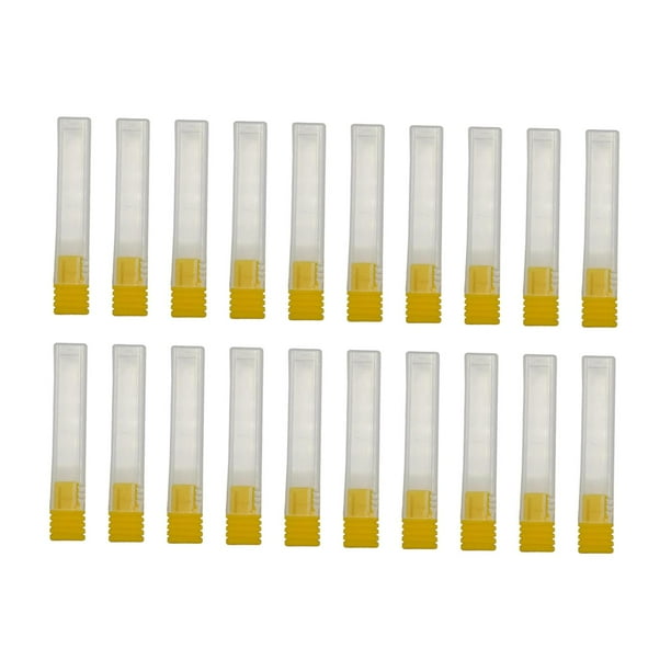 Estuche para 20 brocas, expositor compacto para brocas de uñas, vacío, para uso doméstico o de salón de manicura. Amarillo