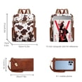 thumbnail image 4 of Makes Mochila Monedero para Mujer Bolso de Viaje de Cuero PU Bolso de diseño Convertible con Monedero 2 Piezas, 4 of 5