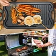 thumbnail image 4 of 20" Cast Iron Reversible Grill/Griddle with Scrapers, Pre-Seasoned, Non-stick Grill Pan for Stovetop, Indoor Cooking and Outdoor Camping, Black, 4 of 6