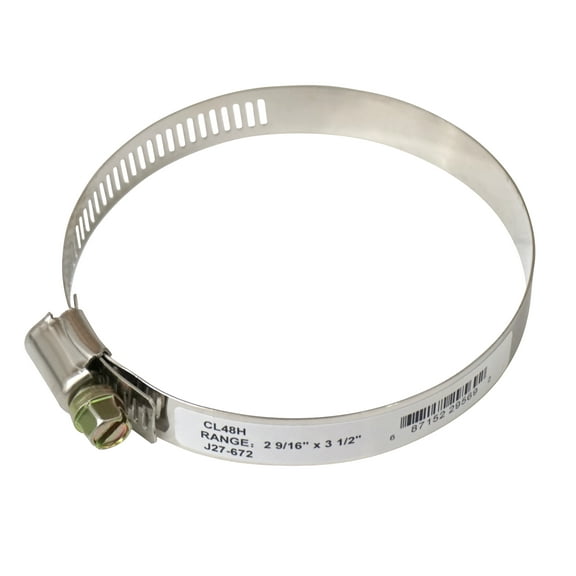 Stainless Steel Hose Clamp, 2-9/16" to 3-1/2", 5/16" Screw Head, J27-672, CL48H