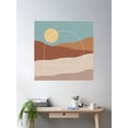 thumbnail image 2 of Midsummer Mountain Sun Poster Wall Art, Modern Wall Decor For Living Room Bedroom, 24x24 UNFRAMED, 2 of 3