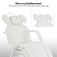 thumbnail image 6 of BarberPub Adjustable Esthetician Facial Bed Tattoo Chair with Removable Headrest, 2 Trays, Leather 300 lbs capacity 2110(White), 6 of 11