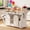White + oak countertop, variant on Kicctian 54" Kitchen Island with Drop Leaf & Power Outlet, Large Rolling Cart with Trash Cabinet, 2 Sliding Barn Doors, 3 Drawers Mobile Sideboard Buffet Cabinet with Spice Rack & Towel Rack, White