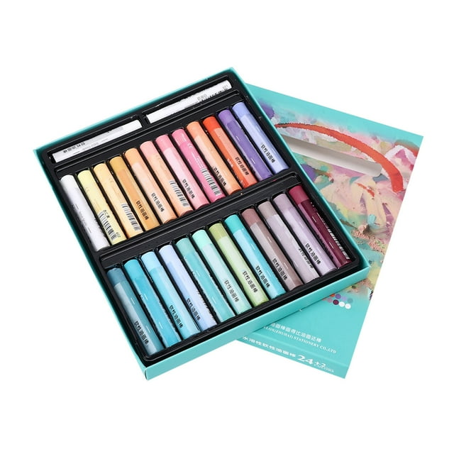 Juego de 24+2 barras de pintura al óleo, crayones pastel al óleo suaves, suministros de arte para niños (8724Mk2) 8724MK+2