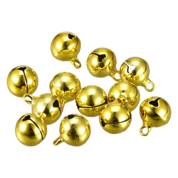 12mm Small Jingle Bells for Craft DIY Christmas Vacuum Plating Gold Tone 48 Pack