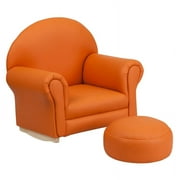 Flash Furniture Kids Orange Vinyl Rocker Chair and Footrest