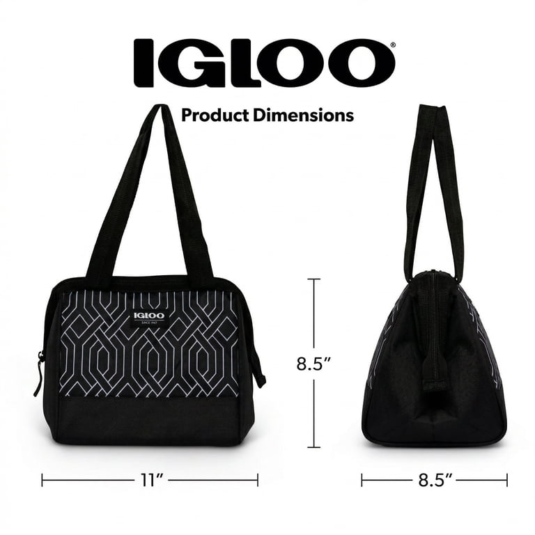Igloo Leftover Polyester Lunch Tote, 9-Can, Black photo 4