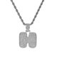 thumbnail image 2 of circón cristal de la 'L / K / JH / I' colgante collar 18K chapado en oro hombres mujeres joyería de moda Plata Fernando Collar de la letra de Hip Hop, 2 of 6