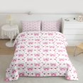 thumbnail image 2 of Feelyou Kawaii Pink Bowknot Twin Comforter Sets, Cartoon Love Heart Bedding Set, 2-Piece, 2 of 8
