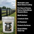 thumbnail image 2 of 5 Gallon Ranch Guard Semi-Gloss Black Exterior Paint, UV Resistant Barn Fence Protective Coating, 2 of 6