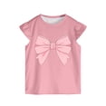 thumbnail image 4 of Toddler Baby Girls Summer Outfits Short Sleeve Cartoon Print T-Shirt Tops & Shorts Sets 2pcs Cute Baby Girls Cotton Summer Clothes For 1t 2t 3t 4t 5t 6t 7t Children,Oversized 6-7 Years, 4 of 5