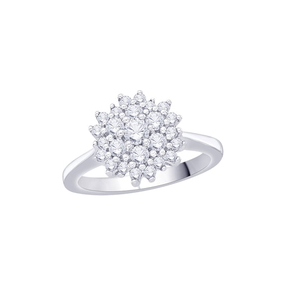 KATARINA Diamond Cluster Fashion Ring in 10K White Gold (3/4 cttw, I-J, I1-I2) (Size-9)