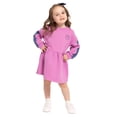 thumbnail image 3 of Wonder Nation Toddler Girls Embroidered Graphic Fleece Dress with Long Sleeves, Sizes 12M-5T, 3 of 8