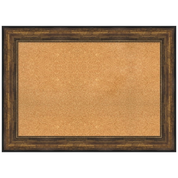 Amanti Art Natural Cork Board Framed Ballroom Bronze Bulletin Board 44 in. x 32 in.