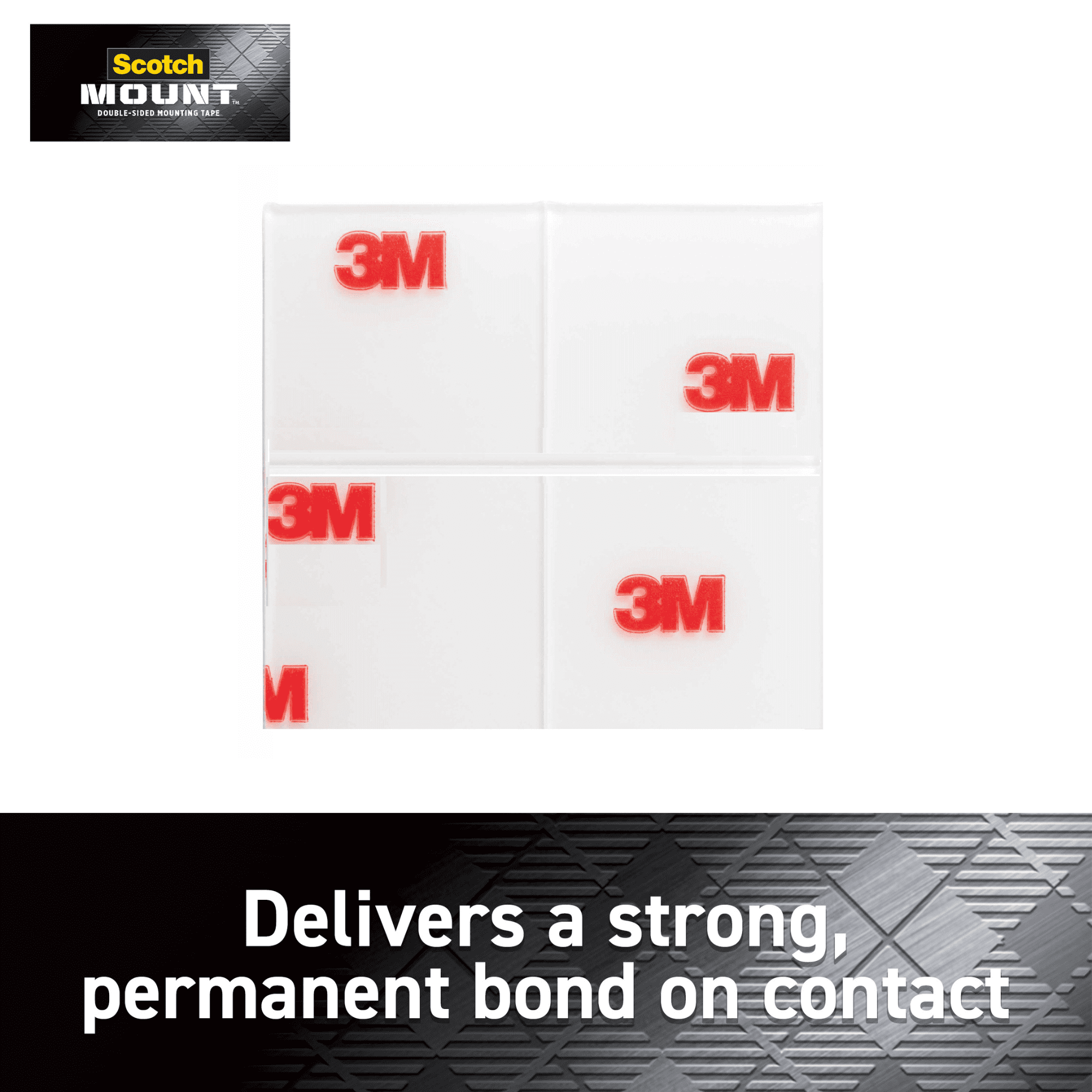 3M Clear Scotch-Mount Double-Sided Mounting Tape: 1 in. x 1 in. (Clear) / 48-Squares