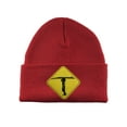 thumbnail image 1 of Gravity Threads Warning Surfboard Patch Cuffed Beanie - Red, 1 of 2