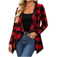 thumbnail image 2 of Mutghys Jacket for Women Plaid Long Sleeve Cardigans Home Daily Warm Comfy Fall Winter Trendy Outerwear S-2XL, 2 of 8
