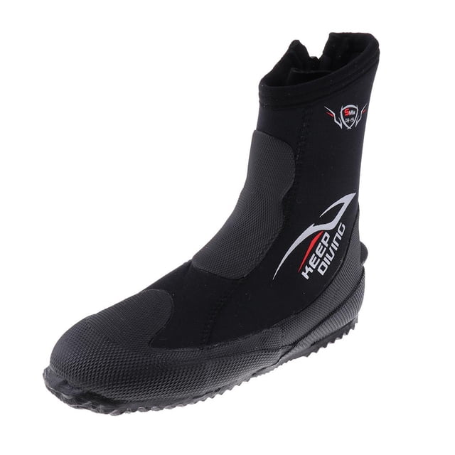 Trajes De Neopreno Botas De Buceo Con Cremallera De Corte Alto De 5 Mm Botas De Buceo De Esnórquel XL (43-44) SM SunniMix Botines de buceo 5mm