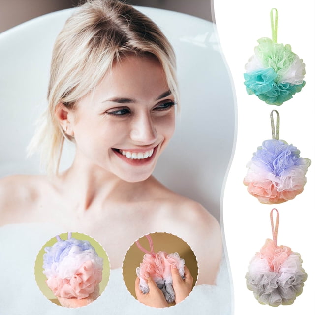 Fiudx Esponja de Baño Dreamy, Espuma Suave y Delicada, Diseño Colorido y Vibrante, Limpieza Refrescante, Apta para Pieles Sensibles, Práctico Asa para Colgar, Fácil de Usar y Mantener, Tamaño 12 X 12