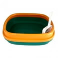 thumbnail image 1 of Arena para gatos grande, bandeja de arena para gatos con parte abierta con pala, duradera, bandeja de arena para mascotas pequeñas y grandes verde, 1 of 8