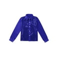 thumbnail image 3 of vastwit Kids Boys Girls Sequins Long Sleeve Choir Jazz Dance Shirt Jacket Lapel Collar Street Dance Costume Blue 5-6, 3 of 7