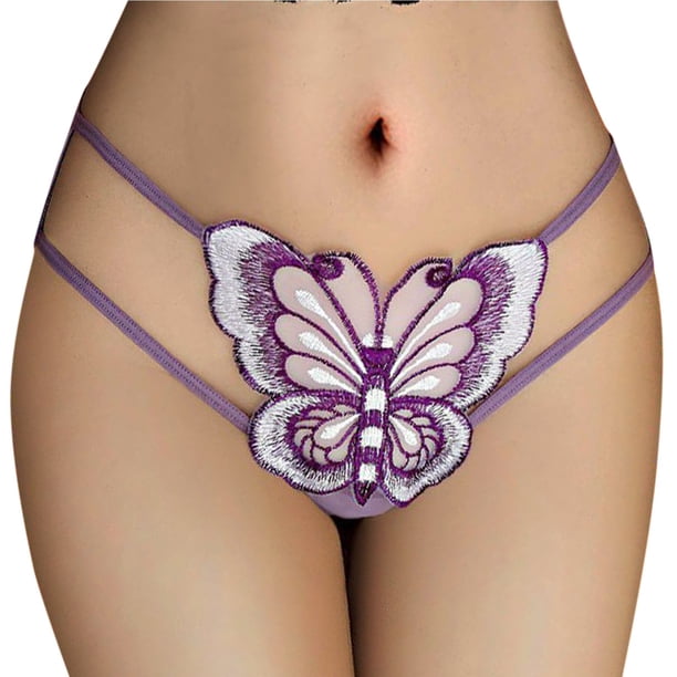 Ropa interior mujer algodón Gibobby encaje diseño Ahueca hacia fuera sexy Gris M