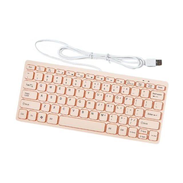 TISHITA Clavier Filaire USB Compact 78 Touches pour Usage Domestique Personnel Ordinateur Industriel Rose