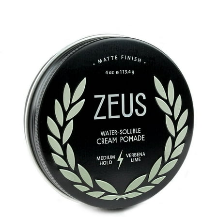 ZEUS Cream Hair Pomade for Men, Matte Finish, Medium Hold, 4oz (New